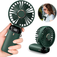 Digital Display Portable Mini Fan – 5-in-1 Multipurpose USB-C Rechargeable Handheld Fan - With Cable (Random Color)
