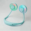 Lazy Portable Silent Neck Fan – Wearable Rechargeable Dual Fan with LED Light & 3-Speed Control